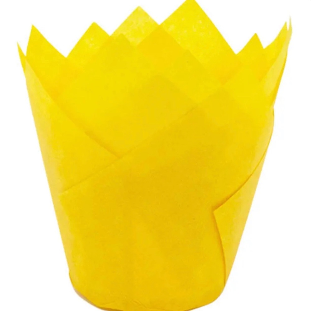 1,000 yellow, standard size tulip, cupcake liners